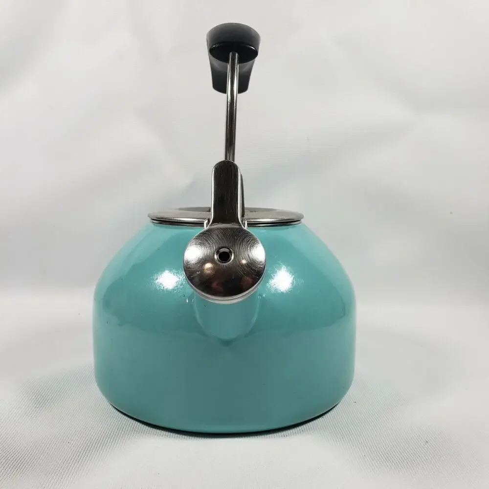 Chantal Classic Whistling Stove Top Hot Water Kettle Aqua Teal Blue Enamel Cute
